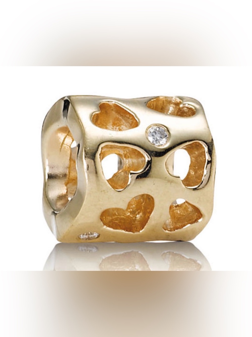 Pandora 14k solid Gold w with Diamonds Katie’s Diamond of Love charm